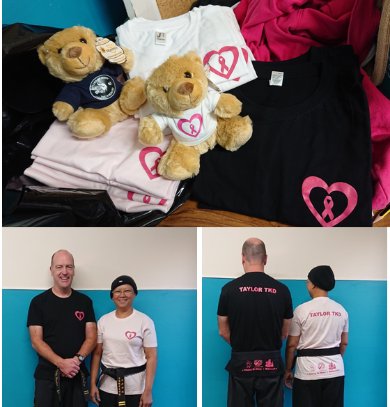 Beth and Andy Taylor with some of their Wear Pink campaign merchandise