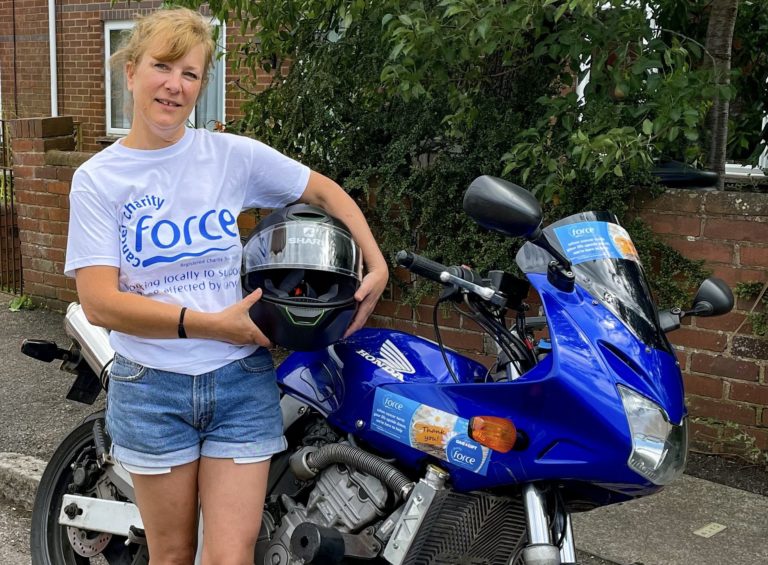 Kate revs up for charity motorbike challenge