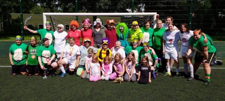 Women on target at football fundraiser