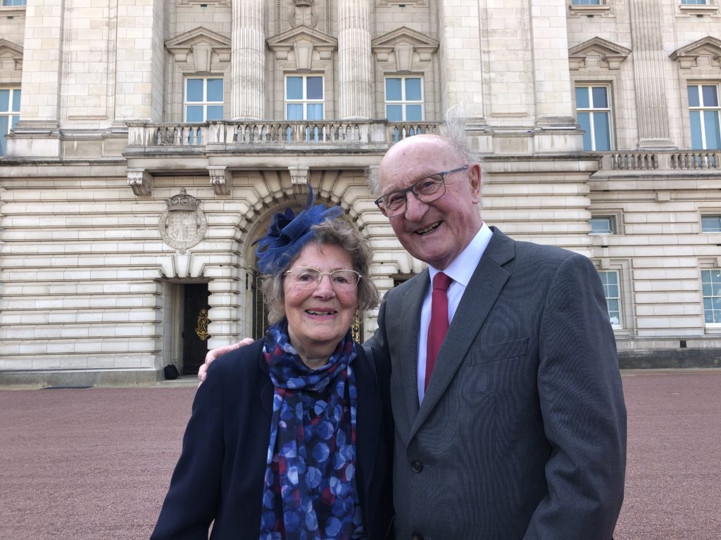 David and Jean Cantle outside Buckingham Palace