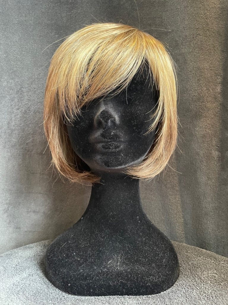 Blonde with a monofilament wig cap