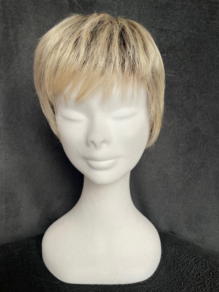 Blonde with a monofilament wig cap