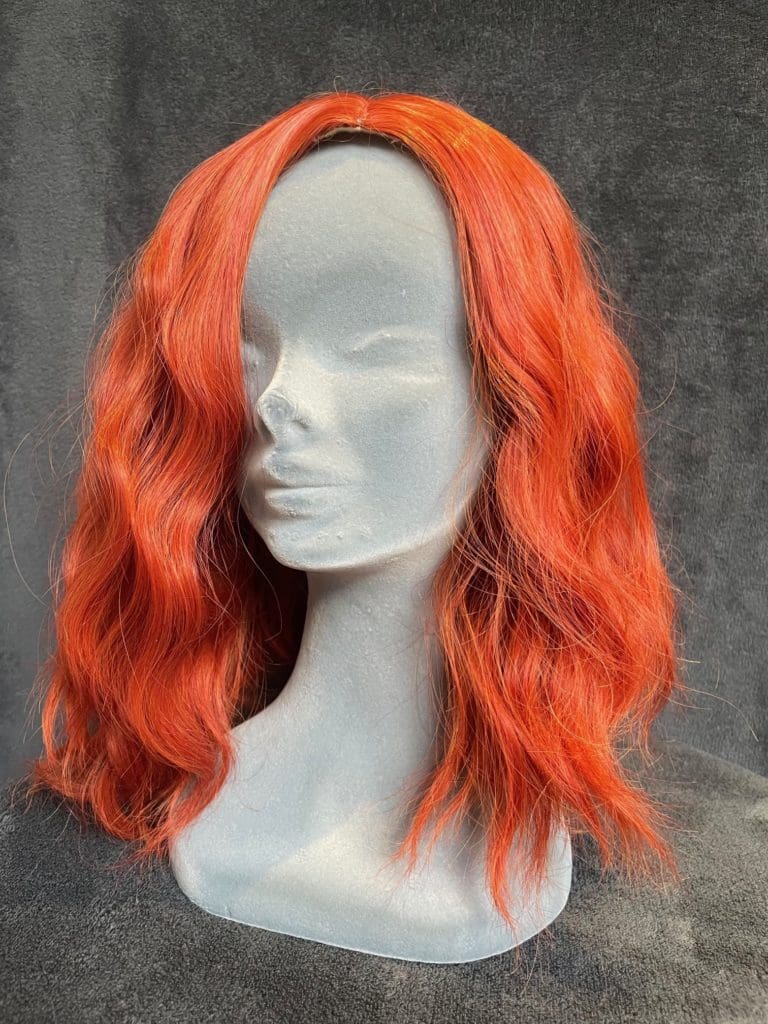 Red with a Basic wig cap 001