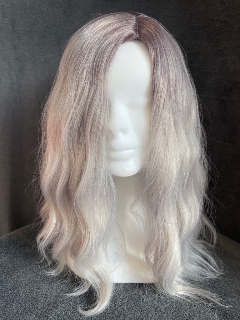 Grey with a basic wig cap