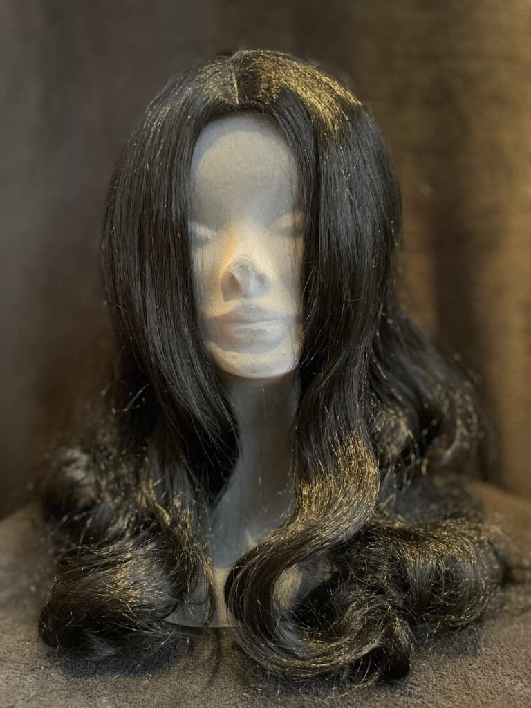 Black with a basic wig cap 048