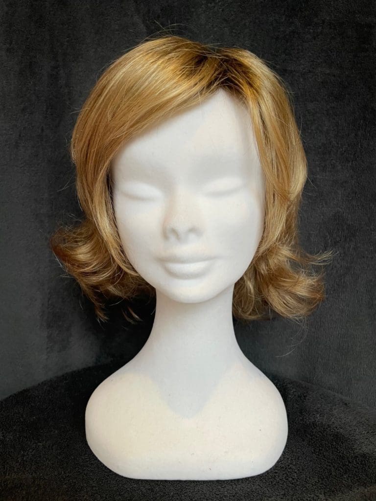 Strawberry blonde with a basic wig cap 059