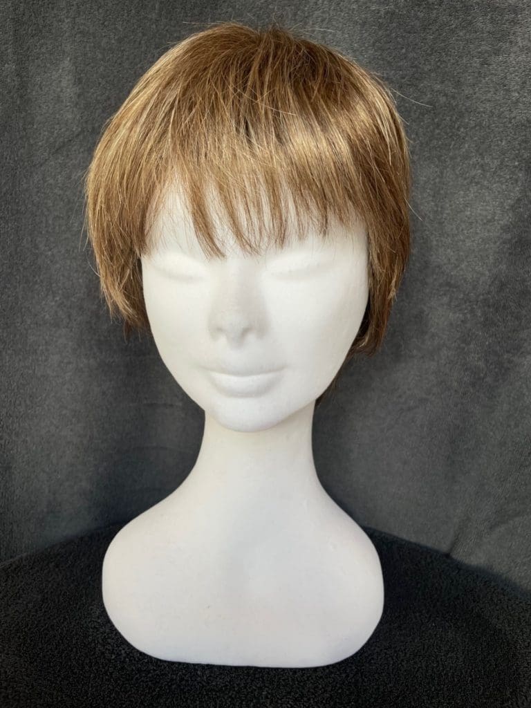 Brown with a basic wig cap