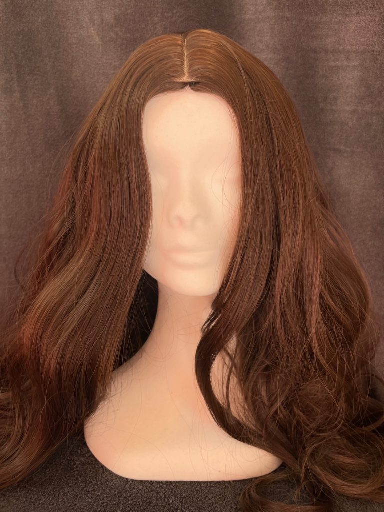 Brown with a basic wig cap