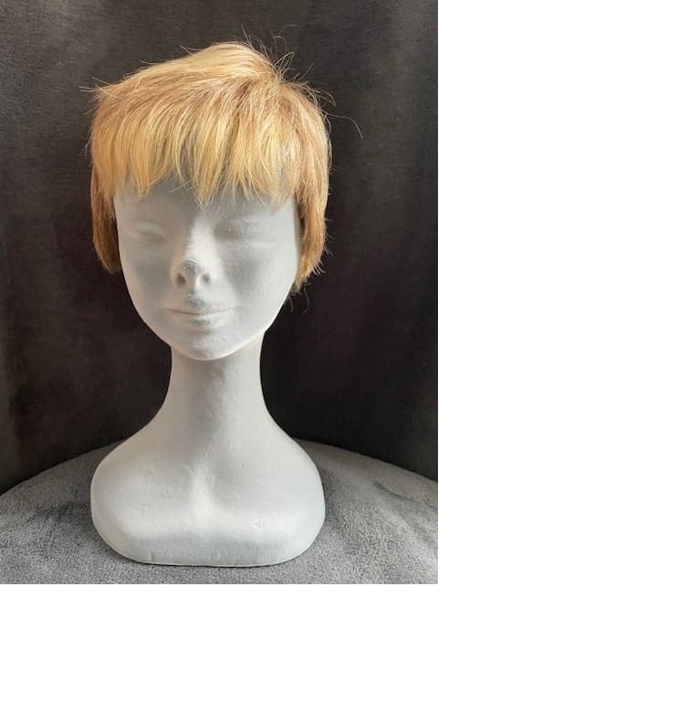 Blonde with a basic wig cap 123