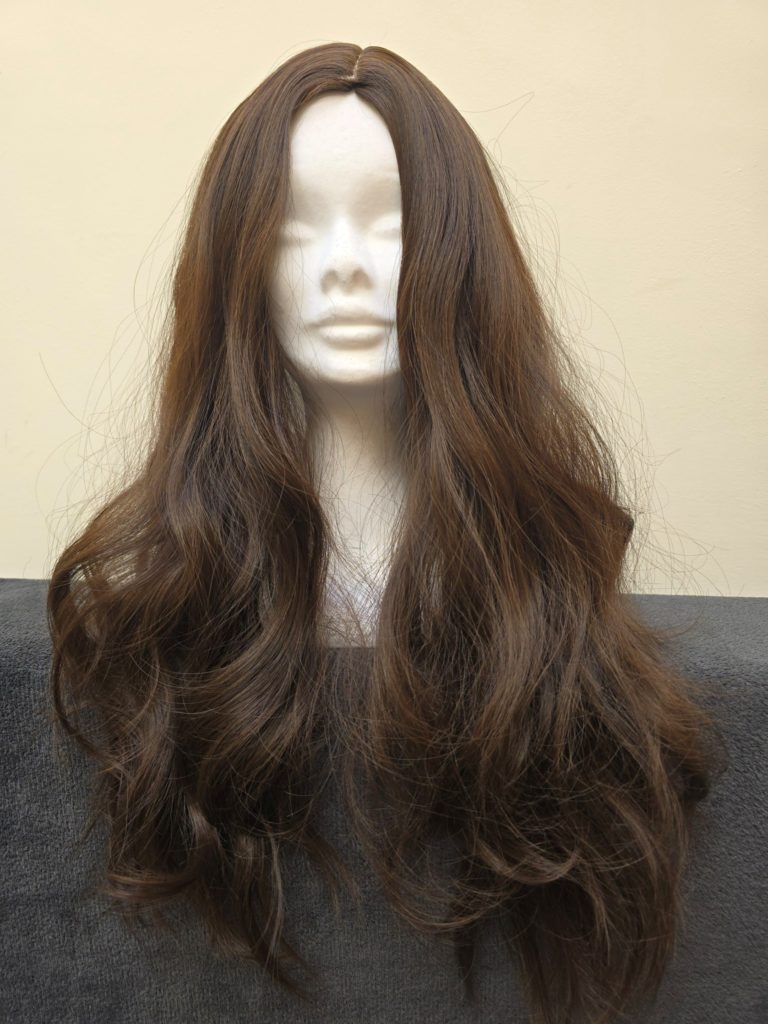Brown with a basic wig cap 091