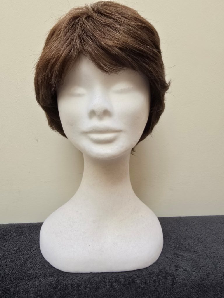 brown with a basic wig cap 093