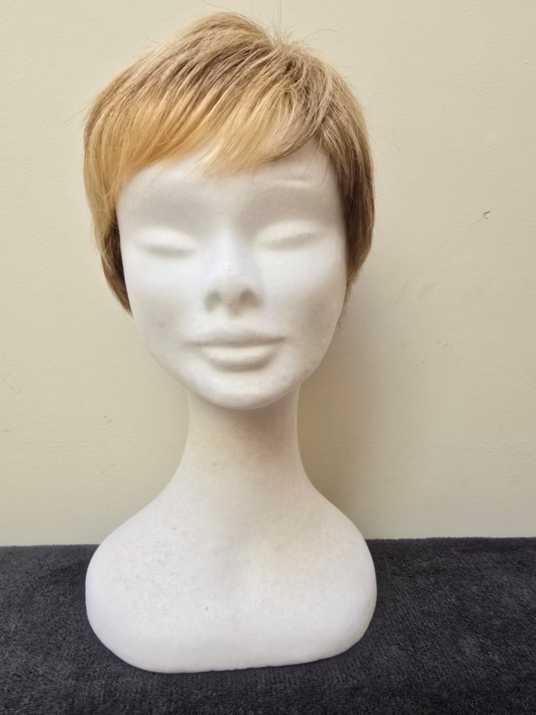 Blonde with a basic wig cap 123