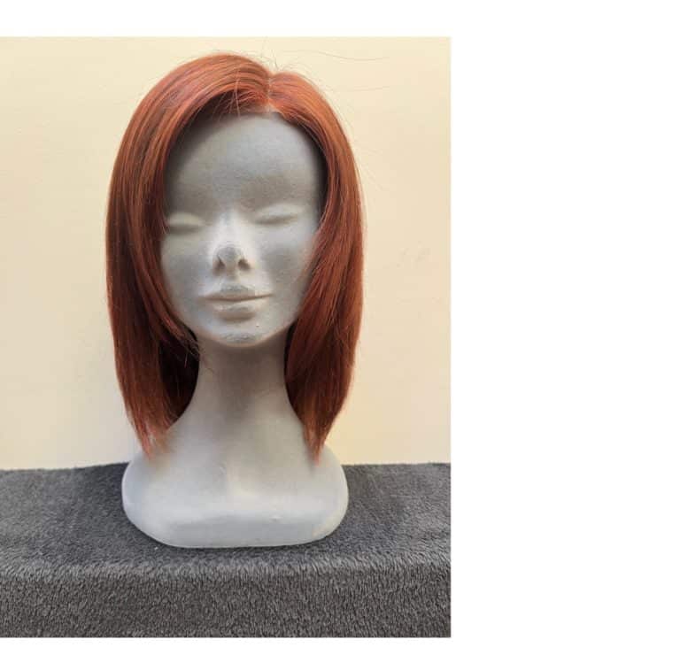 Red with a basic wig cap 210