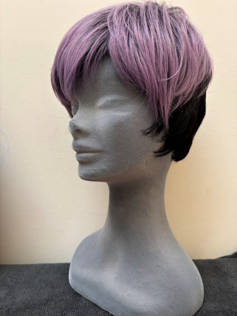Purple and Black with a basic wig cap 295