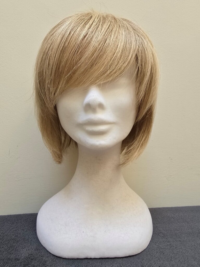 Blonde with a Basic cap and Monofilament Parting Wig No. 417