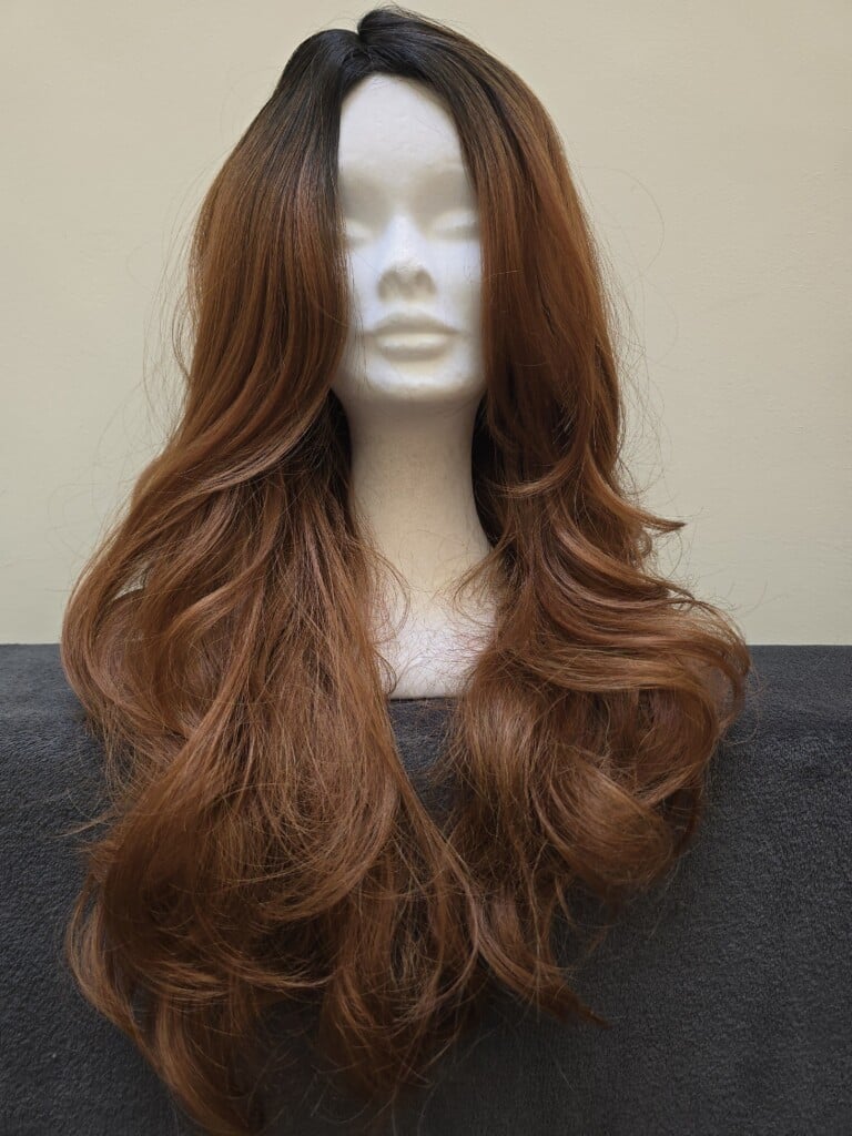Red with a Basic Cap and Monofilament Parting Wig No. 536