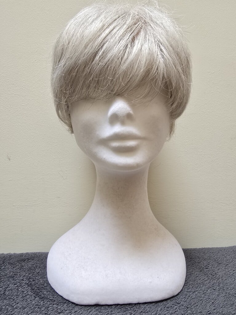 Grey with a Basic Cap and Lace Parting Wig No. 339