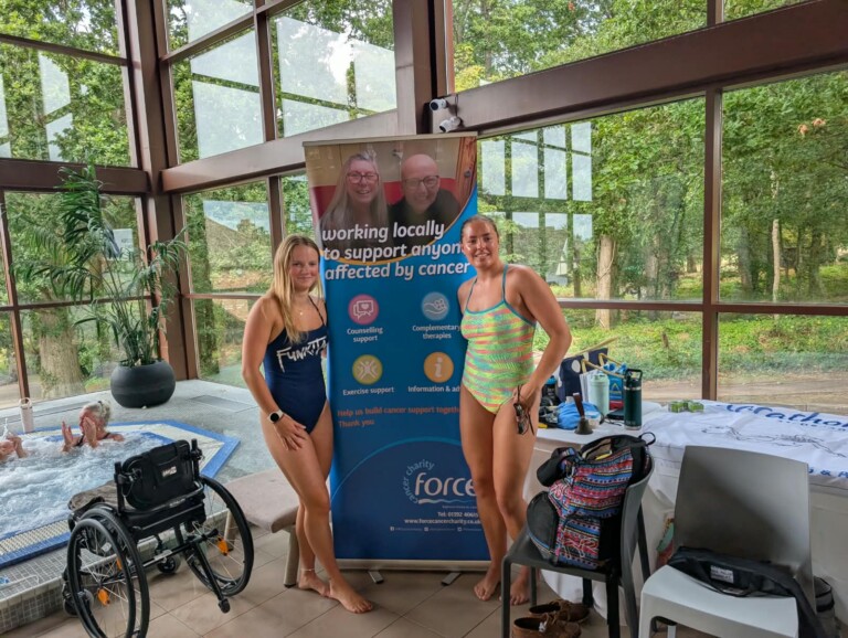 Best friends take the plunge for FORCE with marathon swim challenge!